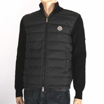 【CU】MONCLER モンクレール ニット切替 ダウンジャケット ブラック 9B00020 M1115 999 【M】MAGLIA カーディガンメンズ【新品・正規品】_画像1