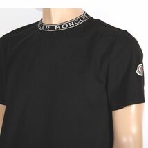 【CU】MONCLER モンクレール Tシャツ ブラック 8C00024 8390T 999 【M】ロゴレタリング ロゴワッペン クルー 半袖 メンズ【新品・正規品】_画像3