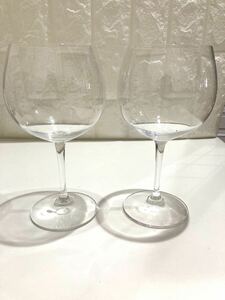  Lee Dell RIEDEL wine glass pair crystal glass Germany hand made vi nom Bourgogne wine glass i19-17