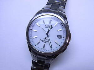 100 jpy ~ superior article titanium made CITIZEN Citizen ATTESA radio wave solar men's quartz watch 