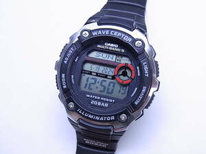 100 иен ~ хорошая вещь CASIO Casio радиоволны мужской кварц часы наручные часы 