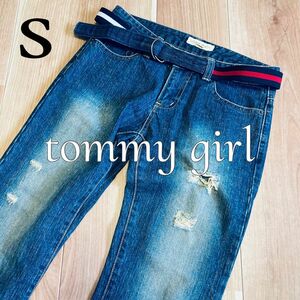 【TOMMY GIRL／トミーガール】ダメージ加工ジーンズ デニム 美品 日本製