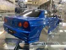 当店オリジナル塗装済みボディ タミヤ R34 カーボン調ボンネット_画像2