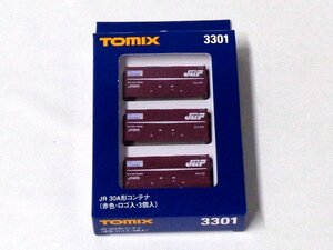 TOMIX 30A形コンテナ(赤色・ロゴ入り・3個入り) #3301