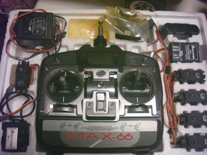 JR PROPO MAX-66 Propo set 40MHz 85ch used Gyro attaching helicopter use operation guarantee none 