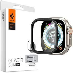 Spigen Glas tR Slim Pro 保護バンパー ガラスフィルム Apple Watch Ultra (49mm) /