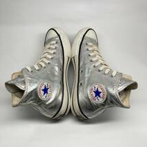 限定! CONVERSE ADDICT CHUCK TAYLOR METALLIC HI レザー シルバー 27cm / コンバース アディクト チャックテイラー メタリック 銀_画像4