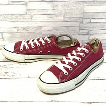 R6034bL CONVERSE コンバース ALL STAR オールスター OX メンズ 25cm ローカットスニーカー マルーン ボルドー 1C030 キャンバス 靴_画像1