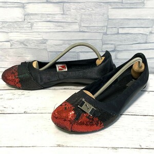 R6118be Puma Puma Sabadella II Sabadela 2 Flat Shoes Sumps Black x Red Ballet Span Call Ladies 25 см.