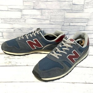 R6121bL new balance 373 ニューバランス373 メンズ 28cm ローカットスニーカー ネイビー×ボルドー スエード メッシュ ML373RA2 