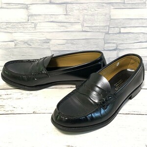 R6140bL made in Japan HARUTA Hal ta coin Loafer leather shoes leather shoes lady's 25EE 25cm black commuting going to school student shoes formal 4514