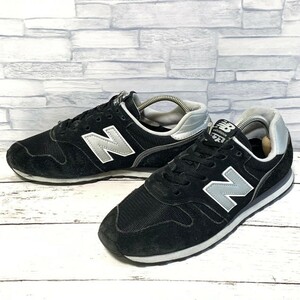 R6153bL new balance 373 ニューバランス373 ローカットスニーカー メンズ 26cm ブラック×シルバー スエード メッシュ 黒 Newbalance