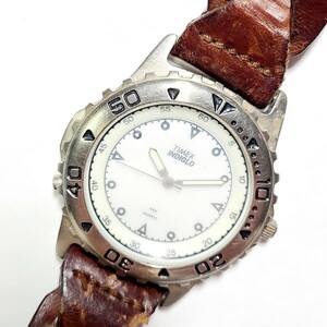 JM13LL TIMEX 376 MA CELL Timex Vintage мужские наручные часы список часы кожаный ремень белый циферблат Brown 