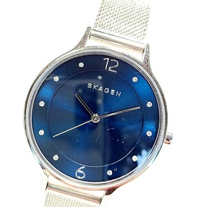 JM16LL SKAGEN スカーゲン ANITA SKW2307 腕時計 レディースウォッチ ネイビー文字盤 シルバー クォーツ ラウンド シンプル 