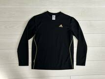 ★アディダス adidas ClimaLITE 長袖Tシャツ ロンT 黒 金ロゴ 速乾/ドライ★_画像1