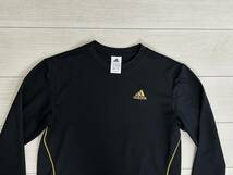 ★アディダス adidas ClimaLITE 長袖Tシャツ ロンT 黒 金ロゴ 速乾/ドライ★_画像2