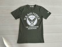 ★Beaumeve 半袖Tシャツ US AIR FORCE ワッフル地 オリーブ Mサイズ★_画像1