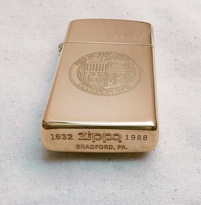 ZIPPO　ソリッドブラス 1932 1988 未使用　ダブルイヤーボトム　スリム　SOLID BRASS ジッポー ロサンゼルス