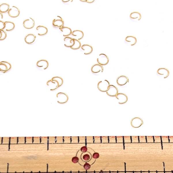極小 ステンレス製 丸カン ゴールド 3mm 50個