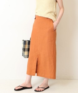 - 2022ss slobe iena Iena slow b38linen coin pocket tight skirt Camel -