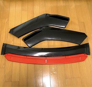  front lip spoiler 4 division Canard red under Canard red line all-purpose aero front bumper 