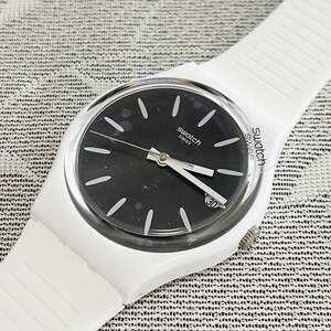 SWATCH Swatch ANTI SLIP GW410 Switzerland made lady's wristwatch white quartz 34mm unused * long-term keeping goods 
