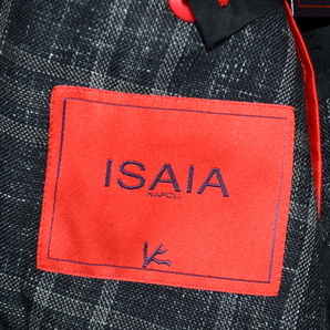 未使用品 新品級 サンゴラペルピン ハンガー付属 麻63% ISAIA イザイア テーラードジャケット size 44 日本S程度 メンズ 背抜き シングル の画像4