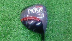 ヘッド単品 良品 KRANK Golf RAGE ドライバー 7.5度 ヘッドカバー付 クランクゴルフ *MP@1*L*077