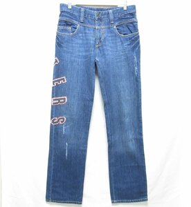  beautiful goods D&Gti-&ji-DOLCE&GABBANA Dolce & Gabbana badge damage processing Denim pants jeans 46 indigo 