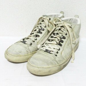 BALENCIAGA バレンシアガ ハイトップレザー シューレース レザー スニーカー シューズ 214911 42 約27.5cm クリーム系