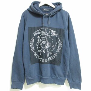 美品 DIESEL ディーゼル ONLY THE BRAVE プルオーバー スウェットパーカー M ネイビー