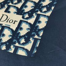 良品 Christian Dior クリスチャンディオール トロッター スカーフ ネイビー×ホワイト J0303_画像6