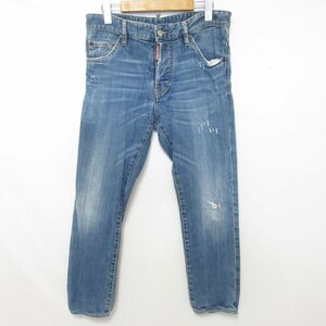 美品 DSQUARED2 ディースクエアード Cool Guy Jean ダメージ加工 ストレッチ デニムパンツ ジーンズ サイズ48 インディゴブルー