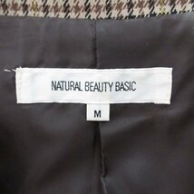 美品 NATURAL BEAUTY BASIC ナチュラルビューティーベーシック チェック柄 ダブルブレスト テーラードジャケット Mサイズ マルチカラー ◆_画像3