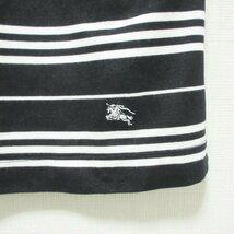 美品 BURBERRY バーバリーロンドン ボーダー柄 半袖 Tシャツ カットソー 2 ブラック×ホワイト 051 ◆_画像5