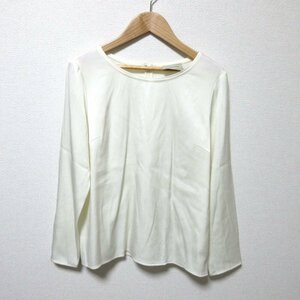 美品 UNITED ARROWS ユナイテッドアローズ UBCBサテンパイピングブラウス 長袖 プルオーバーシャツ 36サイズ ホワイト ◆