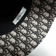 美品 Christian Dior クリスチャンディオール Teddy-D オブリーク ベール付属 ボブハット バケットハット 帽子 ブラック ◆_画像6
