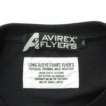 美品 AVIREX FLYER'S アヴィレックス UAV L/S T-SHIRT UAV AF プリント 長袖 クルーネック Tシャツ カットソー 2XL ブラック ◆_画像6