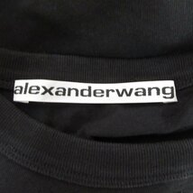 美品 alexanderwang アレキサンダーワン 胸ロゴ クルーネック 半袖 ハイツイストジャージー シュランケン Tシャツ XS ブラック_画像4