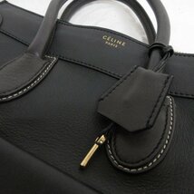 美品 CELINE セリーヌ フィービー期 エンベロープ ラゲージ ミニショッパー カーフスキン レザー トートバッグ ダークブラウン_画像10