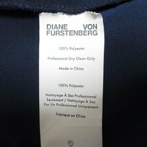 美品 DIANE von FURSTENBERG ダイアンフォンファステンバーグ 半袖 オールインワン ベルテッド ロンパース 0 ネイビー_画像6