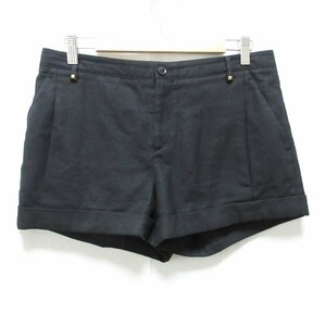 superior article GUCCI Gucci stretch cashmere Blend short pants shorts 42 black × Gold metal fittings 