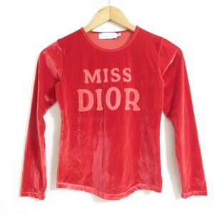  прекрасный товар Christian Dior Christian Dior Galliano период велюр Logo принт трикотажный джемпер с длинным рукавом Kids ребенок одежда 10/12 красный 