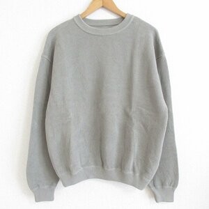 美品 epuscule クレプスキュール 定番モデル Moss stitch L/S sweat クルーネック 長袖 鹿の子プルオーバーニット トレーナー 1 オリーブ