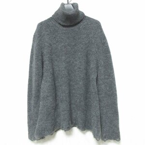 美品 22AW JUNYA WATANABE ジュンヤワタナベ コムデギャルソン ダメージ加工 モヘヤ タートル ニット セーター S グレー ◆