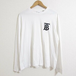  прекрасный товар BURBERRY Burberry TB Logo футболка с длинным рукавом cut and sewn M белый 