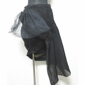  прекрасный товар 22-23AW Yohji Yamamoto Yohji Yamamoto коллекция look 26 "надеты" asimeto Lee юбка в складку FE-S03-007 1 черный *