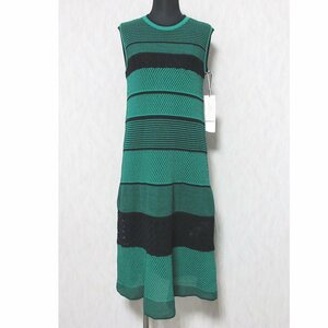  unused 23SS GRACE CONTINENTAL Grace Continental bai color narrow knitted One-piece 0123233122 36 green × black *