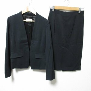  beautiful goods Pinky & Diane dry stretch no color jacket × tight skirt knee height suit setup 36 black *