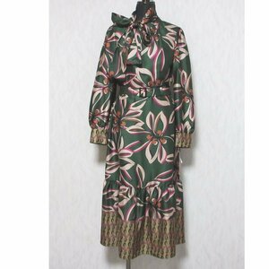  unused 23AW GRACE CONTINENTAL Grace Continental online complete sale model retro flower print One-piece 36 green *